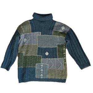 Express Vintage C.IE Internationale 80's-90's Hand Knit Wool Sweater Size S